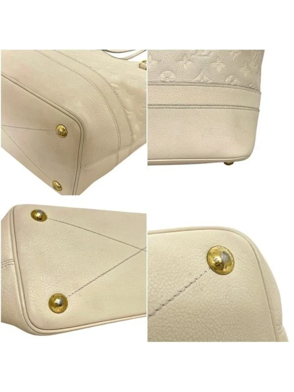 Louis Vuitton Tote Citadines PM Monogram Empreinte Leather Neige Beige